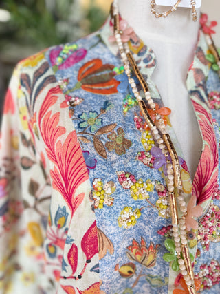 Eye Candy Tunic Cream Multi by POL Clothing Shirts & Tops Pol Clothing