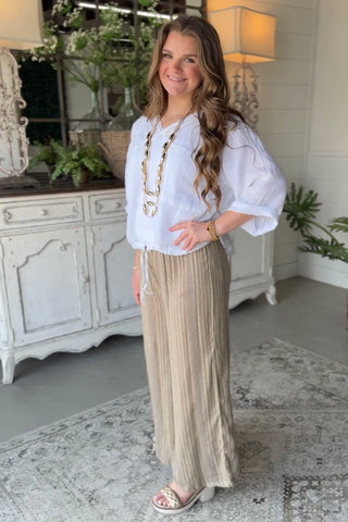 Show Off Linen Top White Shirts & Tops Acqua & Limone