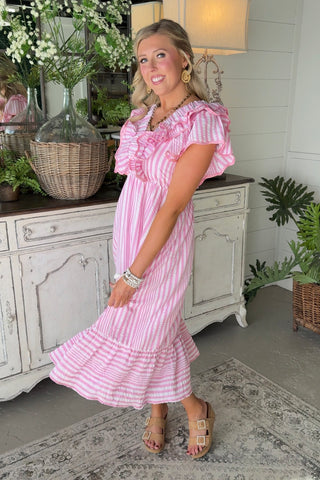 Breezy Long Dress Pink by Umgee Dresses Umgee