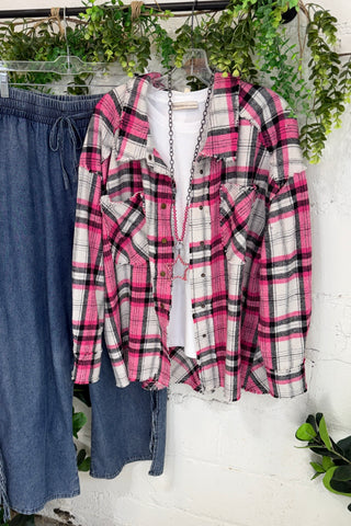 Raleigh Shacket Pink Mix Shacket Sage & Fig
