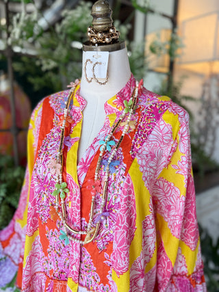 Eye Candy Tunic Pink Multi by POL Clothing Shirts & Tops Pol Clothing