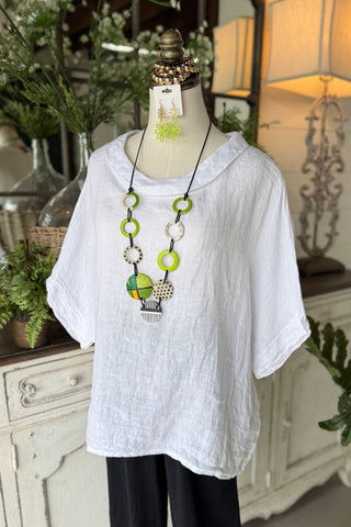 Hey Jude Linen Top White Shirts & Tops YOLLY