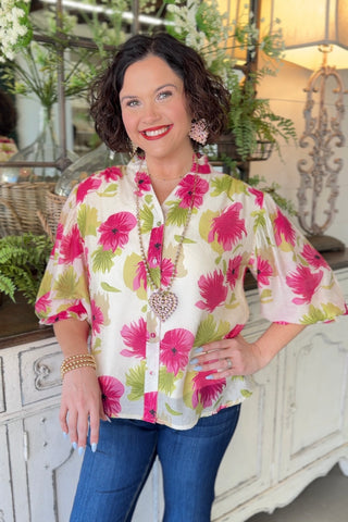 Rene Top Strawberry Mix Shirts & Tops Gigio