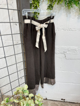 Crawford Linen Pants Chocolate Pants New Afeis
