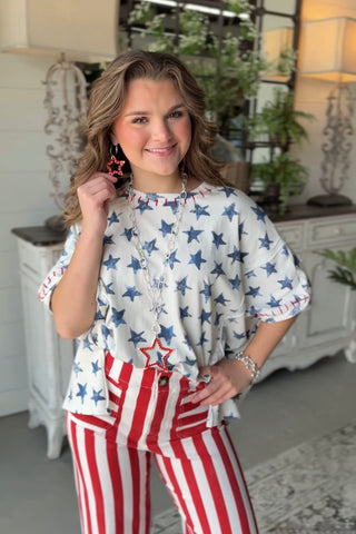 Starboard Top Navy by Peach Love