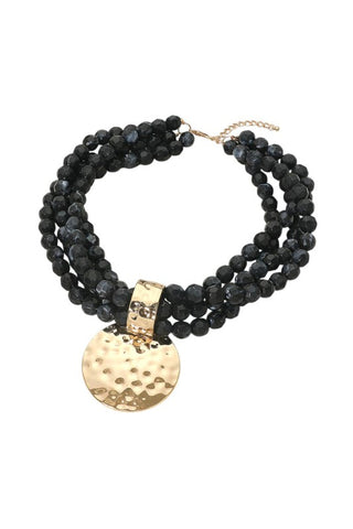 Bria Necklace Black/Gold Necklaces Wona Trading