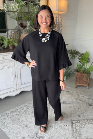 Easy Going Pants Black by Umgee Pants Umgee