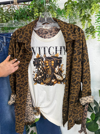Witchy Boots Blingy Tee Natural T Shirt The Crystal Ranch