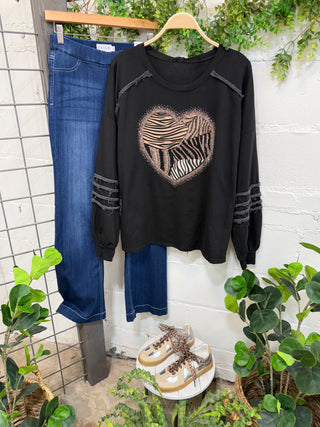 Heartfelt Black Shirts & Tops EZ