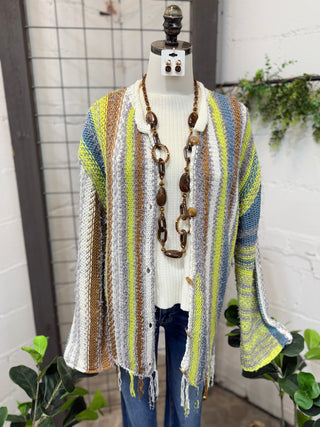 Line Up Lime/Mocha sweater Easel