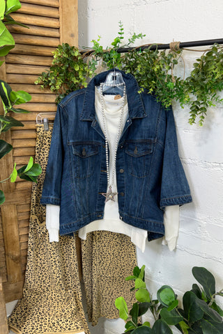 Tancy Cape Jacket Dark Denim by Risen Jeans