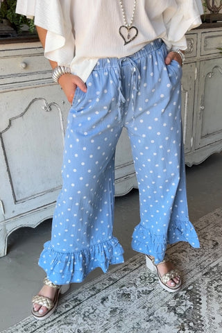Domino Pants Lt Denim Pants Vine & Love