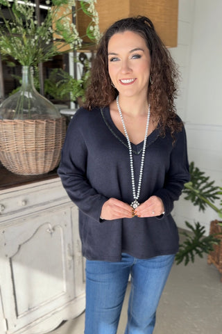 Little Details Navy sweater Oz