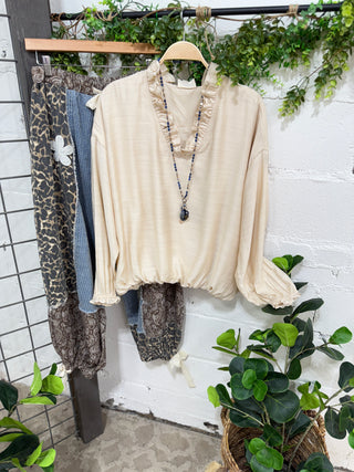 Emma Oatmeal by Umgee Shirts & Tops Umgee