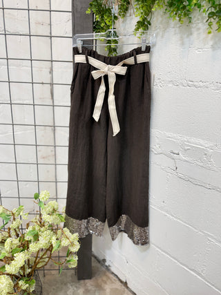 Crawford Linen Pants Chocolate Pants New Afeis