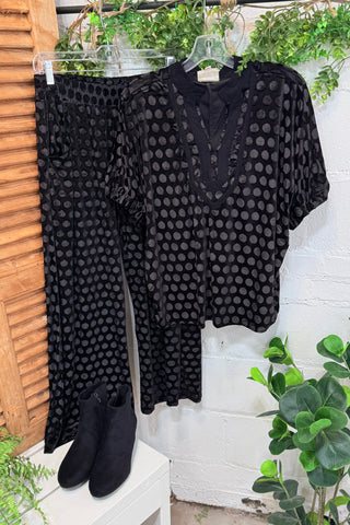 Dreamy Dot Pants Black by Umgee