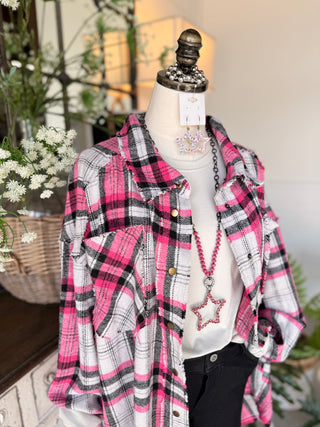 Raleigh Shacket Pink Mix