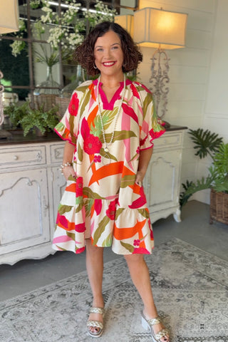 Tessa Dress Cream Floral by Umgee Tessa Dress Cream Floral by Umgee