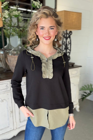 Standby Pullover Black/Olive Shirts & Tops JOH