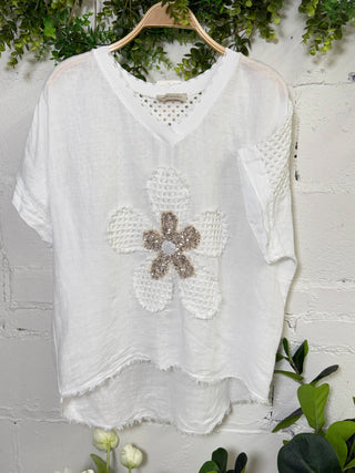 Spring Bling Top White Shirts & Tops New Afeis