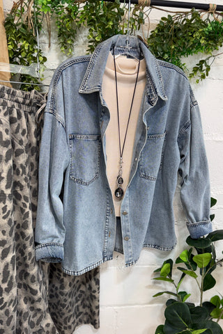 Sierra Shirt Denim by Bibi Shirts & Tops Bibi