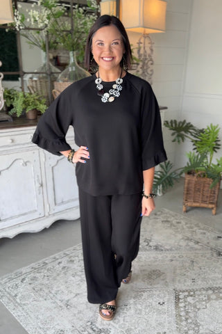 Easy Going Top Black by Umgee Shirts & Tops Umgee