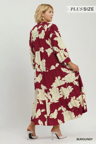 Tiana Long Dress Burgundy by Umgee