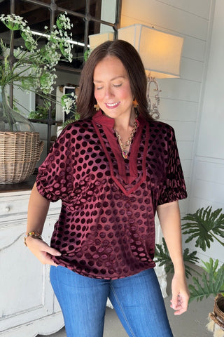 Manhattan Top Merlot by Umgee Shirts & Tops Umgee