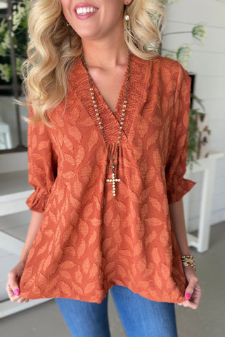 Seasons Change Rust by Umgee Shirts & Tops Umgee