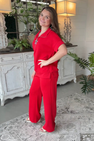 Spirited Pant Set Ruby Top & Pant Set Zenana