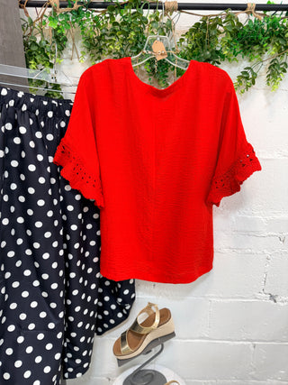 Carey Top Tomato Red Shirts & Tops Umgee
