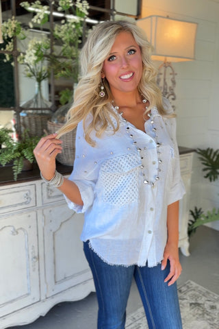 Celia Linen Top White Shirts & Tops New Afeis