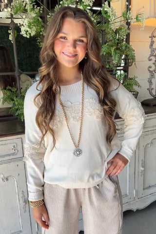 Elegance Sweater Ivory Sweater Miss Carla