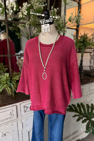 Janie Sweater Cabernet Sweater Zenana