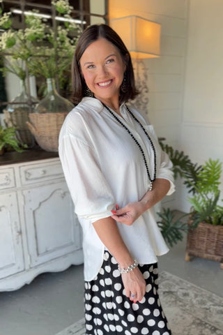Leslie Top Off White Shirts & Tops Allie Rose