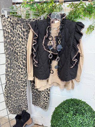 Frilly Feline Vest Black by Umgee Vest Umgee