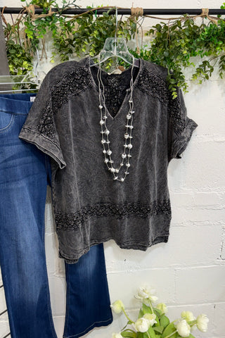 Certainly Top Ashed Black Shirts & Tops J Her