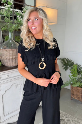 Gatherings Top Black by Umgee Shirts & Tops Umgee