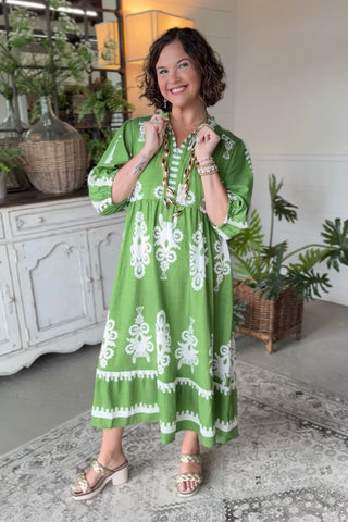 Empower Dress Green by Umgee Dresses Umgee