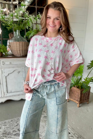 Starboard Top Lt Pink by Peach Love Shirts & Tops Peach Love