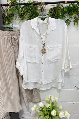 Dauphin Island Top White Shirts & Tops Acqua & Limone