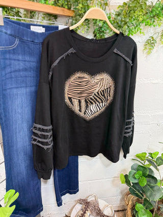 Heartfelt Black Shirts & Tops EZ