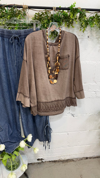 Denisha Top Mocha Shirts & Tops MuMu