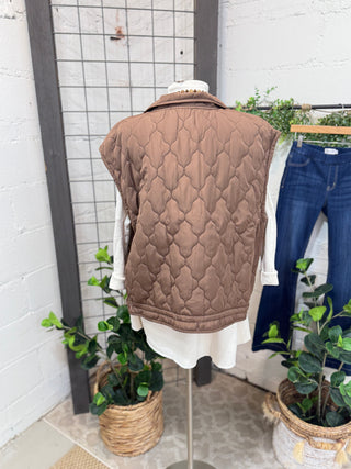 In The Moment Vest Brown Vest Blu Pepper