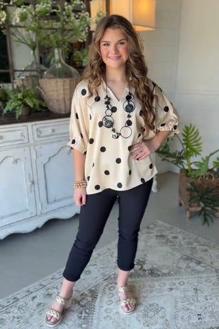 Shimmy Shine Taupe/Polka Dot by Jodifl