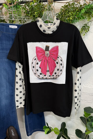 Girly Pumpkin Tee Black
