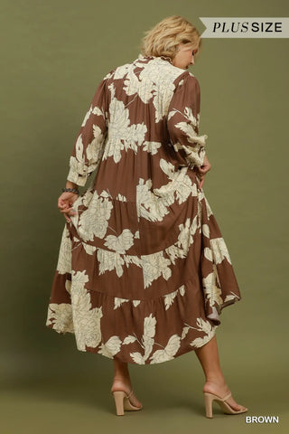 Tiana Long Dress Brown by Umgee