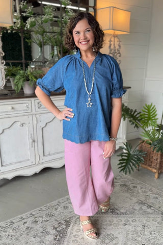 Nancy Top Denim by Umgee Shirts & Tops Umgee