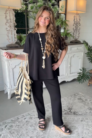 In Demand Pant Set Black Top & Pant Set Brad and Rena