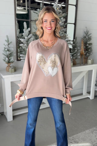 Double Love Taupe Shirts & Tops EZ